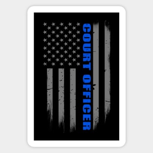 Court Officer Thin Blue Line Flag Sticker